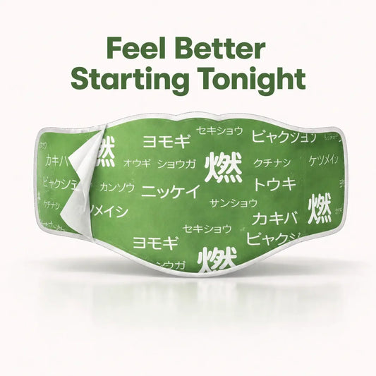 Adesivos de bem-estar herbal MoxyPatch da Corvenly em embalagem, destaque para o produto em uma superfície clara.